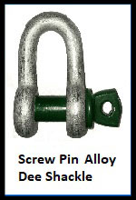 screw pin alloy dee shackle
